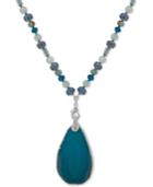 Lonna & Lilly Silver-tone Pave & Stone Beaded 32 Pendant Necklace