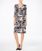 Nine West Madelyn Printed Three-quarter-sleeve Fit & Flare Dress