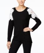 Inc International Concepts Appliqued Sweater, Only At Macy's