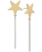 Bcbg Two-tone Star & Bar Linear Drop Earrings