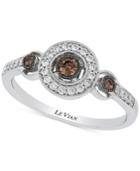 Le Vian Chocolatier Chocolate And White Diamond Ring (1/4 Ct. T.w.) In 14k White Gold