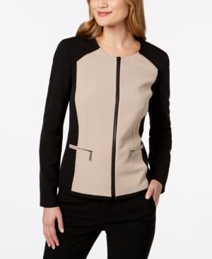 Kasper Stretch Crepe Colorblocked Jacket
