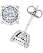 Trumiracle Diamond Cluster Stud Earrings (3/4 Ct. T.w.) In 14k White Gold