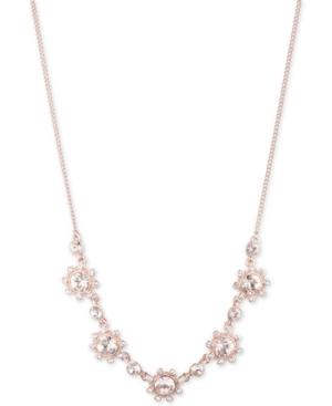 Givenchy Rose Gold-tone Crystal Flower Collar Necklace