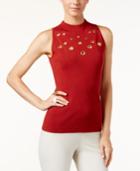 Inc International Concepts Sleeveless Grommet-trim Sweater, Only At Macy's