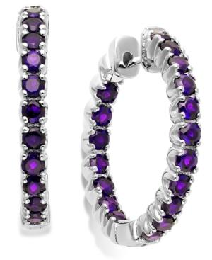 Amethyst In-and-out Hoop Earrings In Sterling Silver (3-3/4 Ct. T.w.)