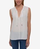 Tommy Hilfiger Tie-neck Top, Only At Macy's