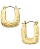 Charter Club Gold Or Silver-tone Hammered Huggie Hoop Earrings, Only At Macy's