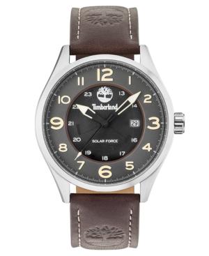 Timberland Men's Farmington Chocolate Brown Leather Strap Watch 44mm