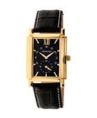 Heritor Automatic Frederick Gold & Black Leather Watches 32mm