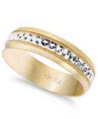 Men's 10k Gold And 10k White Gold Ring, Two-tone Wedding Band (6mm)