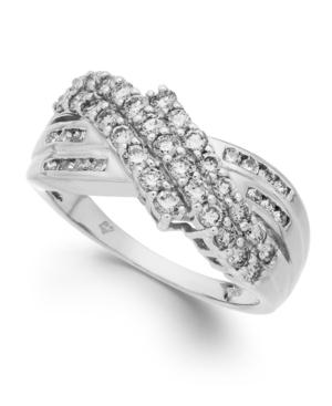 Diamond Three-row Ring In 14k Yellow Or White Gold (1 Ct. T.w.)