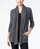 Karen Scott Petite Open-front Cable-knit Cardigan, Only At Macy's