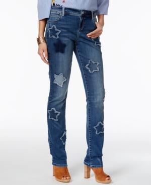 Inc International Concepts Star Patch Sunlight Wash Boyfriend Jeans, Only At Macy's