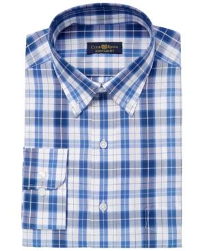 Club Room Men's Estate Classic Fit Plaid Dress Shirt, Created For Macy's