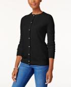 Karen Scott Luxsoft Crew-neck Cardigan, Created For Macy's