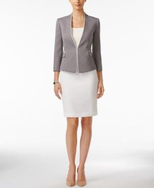 Tahari Asl Petite Colorblocked Skirt Suit