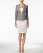 Tahari Asl Petite Colorblocked Skirt Suit
