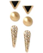 Kenneth Cole New York Gold-tone Crystal, Triangle And Spike Stud Earring