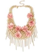 M. Haskell For Inc International Concepts Gold-tone Imitation Pearl And Fabric Flower Statement Necklace, Only At Macy's