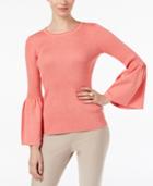 Cable & Gauge Ribbed Lantern-sleeve Sweater