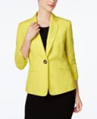 Kasper Single-button Ruched-sleeve Blazer