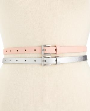 Style & Co. Saffiano 2 For 1 Skinny Belts, Only At Macy's