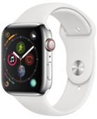 Apple Watch Series 4 Gps + Cellular, 44mm Stainless Steel Case With White Sport Band