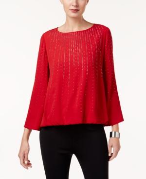 Alfani Embellished Bubble-hem Blouse, Created For Macy's