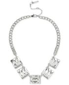 Kenneth Cole Silver-tone Crystal Baguette Frontal Necklace