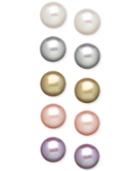 Honora Style Pastel Cultured Freshwater Pearl Earring Set In Sterling Silver (8mm)