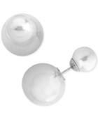 Marjorica Sterling Silver Imitation Pearl & Ball Front & Back Earrings