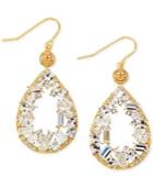 Sis By Simone I Smith White Crystal Teardrop Earrings In 14k Gold Over Sterling Silver