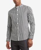 Kenneth Cole Reaction Men's Stripe-print Band-collar Shirt