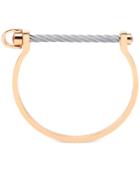 Charriol White Topaz Bangle Bracelet (3/8 Ct. T.w.) In Stainless Steel & Rose Gold-tone Pvd Stainless Steel