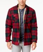Weatherproof Vintage Men's Faux Fur-lined Plaid Flannel Shirt Jacket