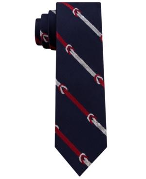 Tommy Hilfiger Men's Square Knot Stripe Slim Silk Tie