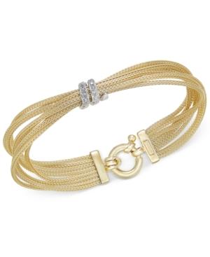 Diamond Multi-strand Bracelet (1/4 Ct. T.w.) In 14k Gold-plated Sterling Silver