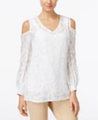 Alfani Cold-shoulder Peasant Blouse, Only At Macy's