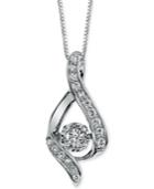 Diamond Ribbon Pendant Necklace In 14k Gold, Rose Gold Or White Gold (3/8 Ct. T.w.)