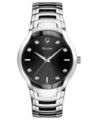 Bulova Watch, Men's Diamond Accent Stainless Steel Bracelet 39mm 96d117
