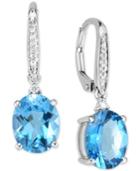 Blue Topaz (5-1/2 Ct. T.w.) & Diamond Accent Drop Earrings In 14k White Gold
