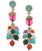 Lonna & Lilly Gold-tone Multicolor Beaded Linear Drop Earrings