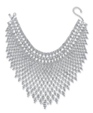 Inc International Concepts Silver-tone Draped Choker Statement Necklace, Created For Macy's