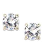 Anne Klein Silver-tone Crystal Stud Earrings