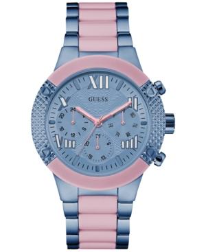 Guess Women's Blue And Pink Ion-plated Stainless Steel Bracelet Watch 44mm U0770l4