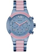 Guess Women's Blue And Pink Ion-plated Stainless Steel Bracelet Watch 44mm U0770l4