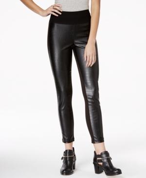 Material Girl Juniors' Embossed Faux-leather Leggings