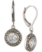 Judith Jack Sterling Silver Marcasite And Crystal Drop Earrings
