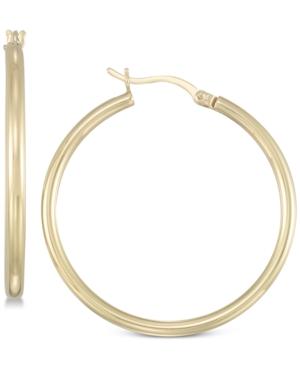 Simone I. Smith Polished Hoop Earrings In 18k Gold Over Sterling Silver